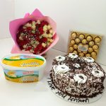 Roses, Cake, Ice Cream & Choco Combo - Image 2
