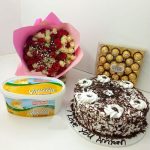 Roses, Cake, Ice Cream & Choco Combo