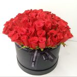 Red Roses Hat Box Bouquet - Image 2