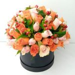 Roses Berries in Hat Box